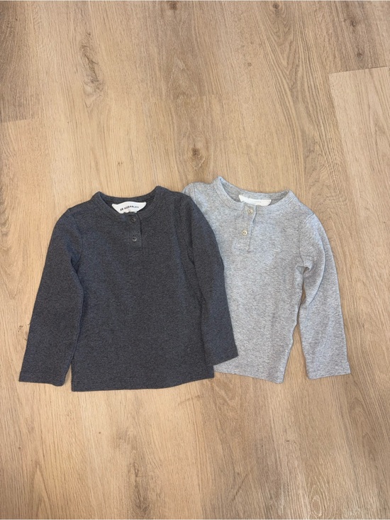 H&M Other - H&M Kids Henley Long Sleeve Tops - Dark Gray & Light Gray